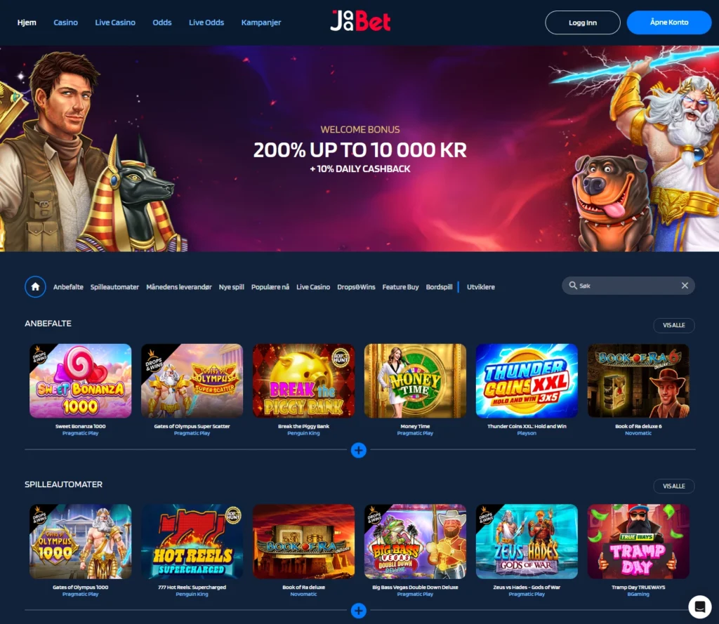 Jaabet bettingside med norsk fotballodds